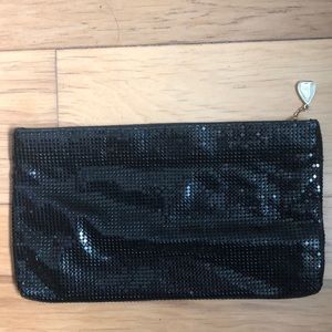 Whiting and Davis black mesh clutch. Vintage.